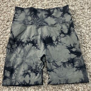 Tie-dye workout shorts with butt scrunch